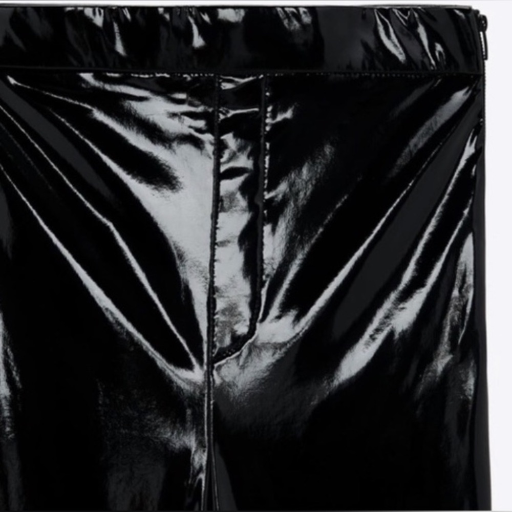 Zara Vinyl Leggings in Blk. Sz. M - Picture 4 of 4
